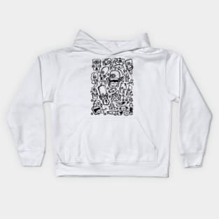 Sketchy Faces Kids Hoodie